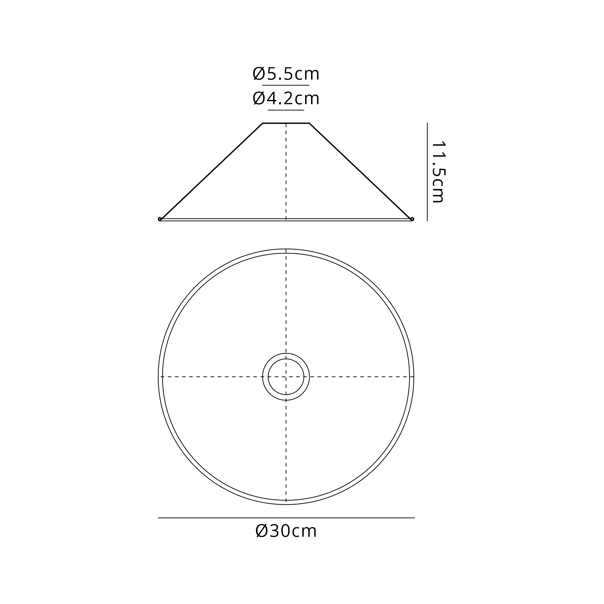D1032/BL  Dreifa Curved 300mm Shallow Cone (MA) Satin Black Metal Shade
